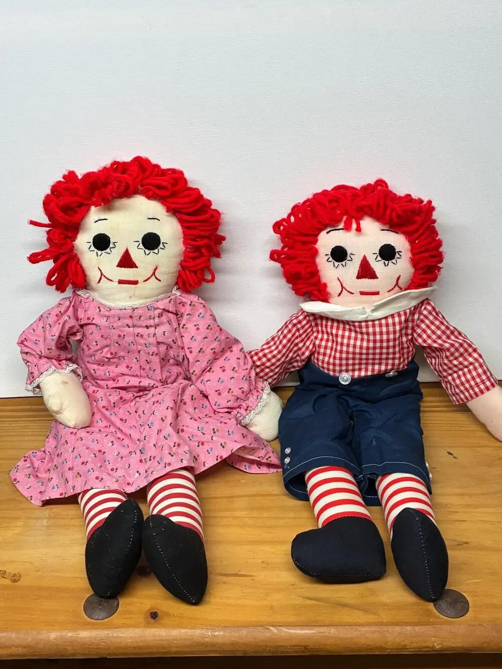 Vintage Handmade Raggedy Ann & Andy Dolls | Signed 1994, 1996 by Jackie Rebisa